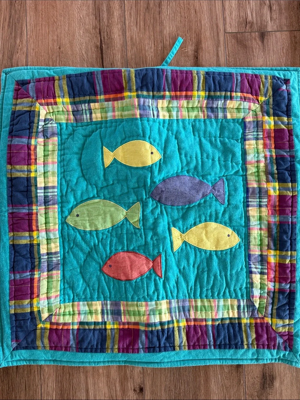 Beachy Bright Coastal Patchwork Plaid Quilt with Nautical Quilt Blocks